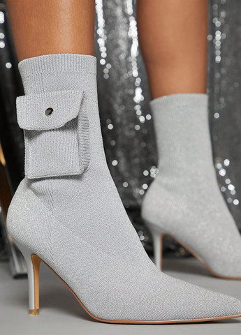 Светло-серые демисезонная ботильоны SHEIN