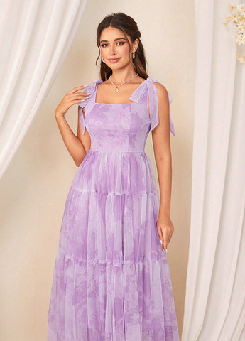 Фіолетова кежуал сукня SHEIN з абстрактним візерунком