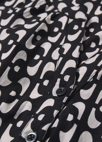 Черно-белое кэжуал платье для беременных рубашка C&A с геометрическим узором