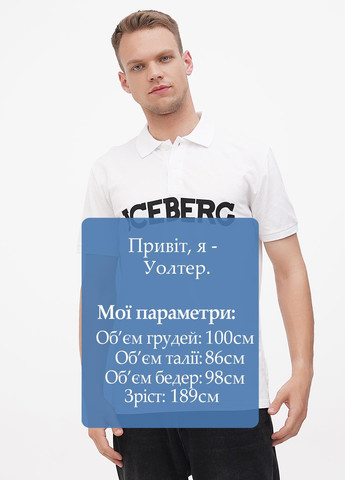 Белая футболка-поло для мужчин Iceberg с логотипом