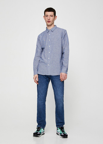 Синяя кэжуал рубашка в клетку Pull&Bear