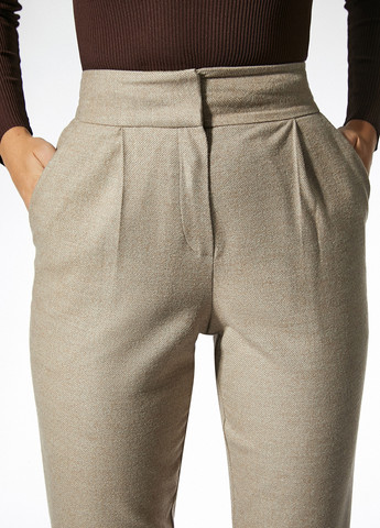 Бежевые классические демисезонные прямые брюки KOTON