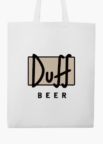 Еко сумка шоппер біла Сімпсони Дафф (The Simpsons Duff Beer) (9227-1995-WT2) Еко сумка шоппер біла 41*35 см MobiPrint (219123949)
