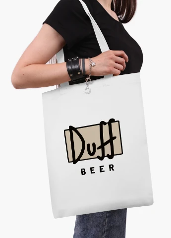 Еко сумка шоппер біла Сімпсони Дафф (The Simpsons Duff Beer) (9227-1995-WT2) Еко сумка шоппер біла 41*35 см MobiPrint (219123949)