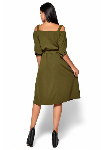 Оливково-зеленое кэжуал платье Karree однотонное