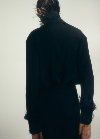Черный демисезонный комплект (блуза, юбка) Gepur