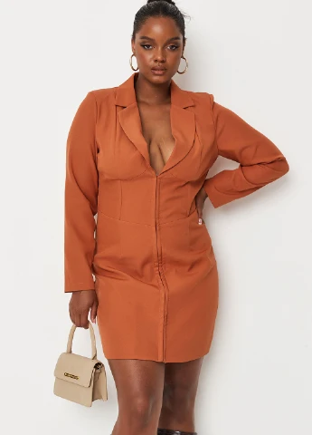 Медное кэжуал платье платье-жакет Missguided однотонное