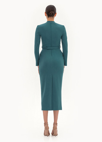 Бирюзовое деловое платье футляр BGL однотонное