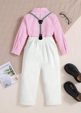 Комбінований демісезонний костюм (сорочка, метелик, штани, підтяжки) з сорочкою, брючний SHEIN