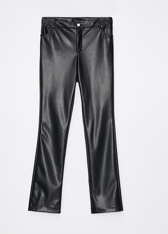 Черные кэжуал демисезонные укороченные, зауженные брюки Mohito