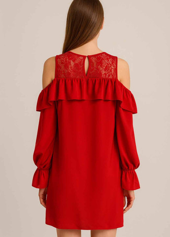 Коралова святковий, кежуал сукня а-силует Sassofono однотонна