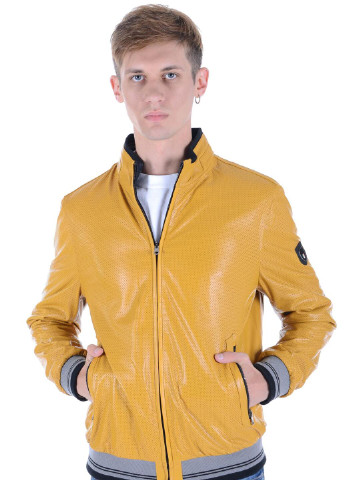Желтая зимняя куртка из кожи молодого ягнёнка Roksan