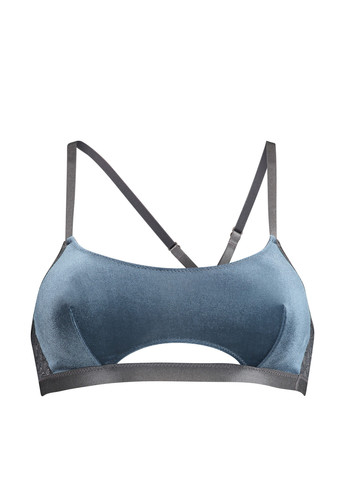 Синий топ бюстгальтер Hunkemoller без косточек полиэстер