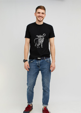 Черная футболка мужская с коротким рукавом Memo