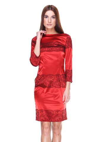 Красное коктейльное платье Millaka однотонное