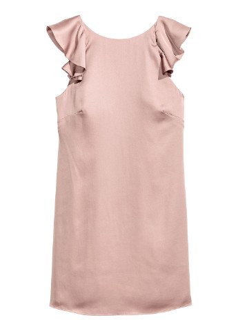 Пудровое кэжуал платье H&M однотонное