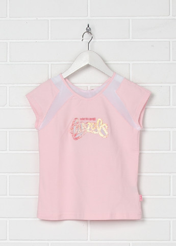 Светло-розовая летняя футболка с коротким рукавом Roberto Cavalli Angels