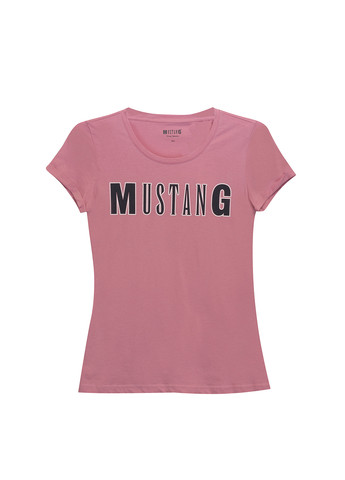 Розовая летняя футболка Mustang