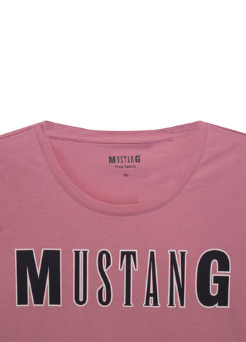 Розовая летняя футболка Mustang