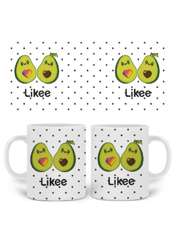 Кружка Лайк авокадо (Likee Avocado) 330 мл Чашка Керамическая (20259-1031) MobiPrint (219776812)