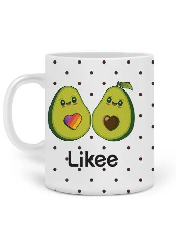Кружка Лайк (Likee Avocado) 330 мл горнятко керамічне (20259-1031) MobiPrint (219776812)