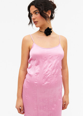 Розовое кэжуал платье платье-комбинация Monki однотонное