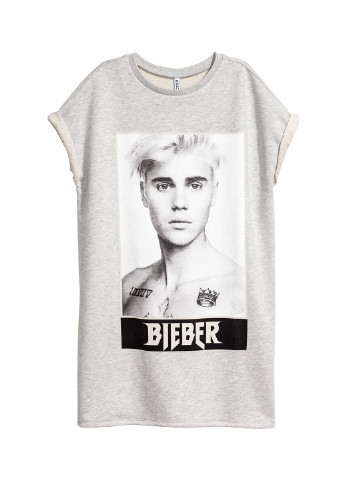 Сіра кежуал сукня сукня-футболка H&M