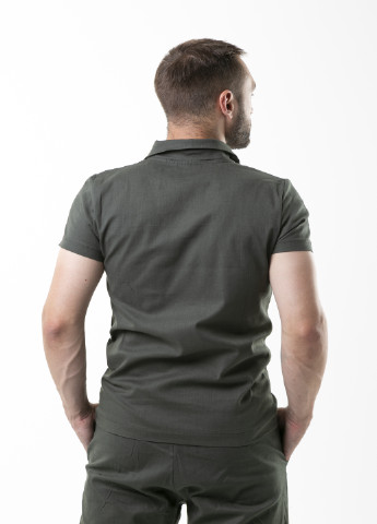 Оливковая (хаки) футболка-футболка поло мужская льняная 'flax 'хаки для мужчин Intruder однотонная