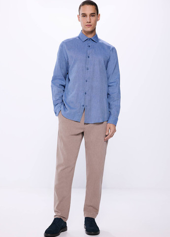 Голубой кэжуал рубашка меланж Springfield