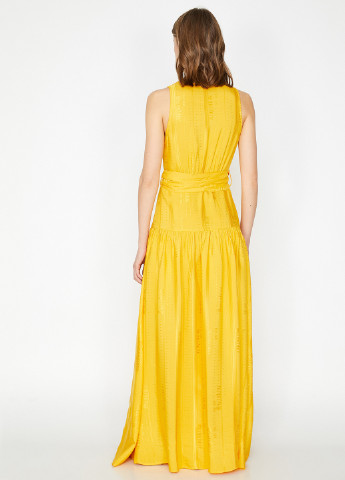 Жовтий кежуал сукня на запах, кльош KOTON з малюнком