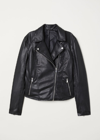 Чорна демісезонна куртка косуха H&M