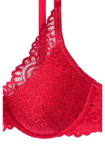 Красный бюстгальтер H&M с косточками полиамид