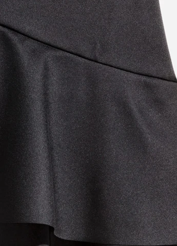 Черная кэжуал однотонная юбка H&M