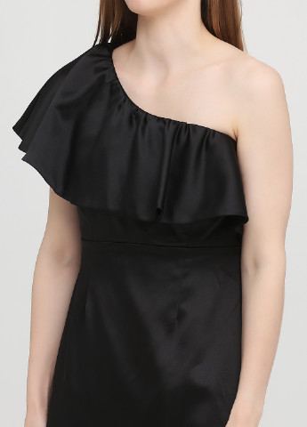 Черное коктейльное платье на одно плечо C&A однотонное