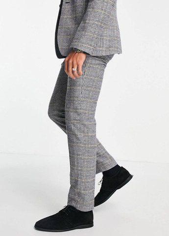 Серые классические, кэжуал демисезонные прямые брюки Asos