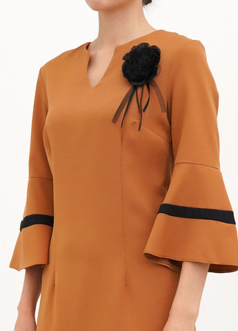 Коричневое кэжуал платье а-силуэт Vicolo однотонное