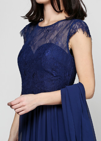 Синее вечернее платье Luxuar однотонное