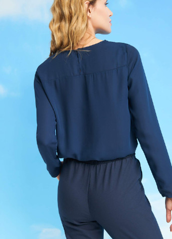 Темно-синя демісезонна блуза з довгим рукавом Orsay