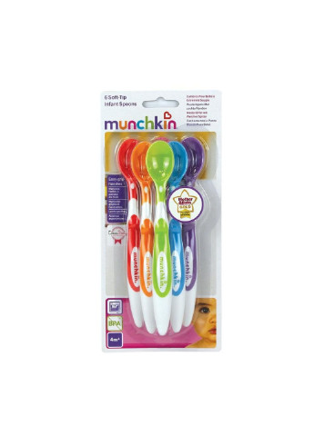 Набір дитячого посуду Ложки м'які різнокольорові 6 шт. Munchkin (252249080)