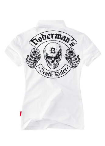 Белая женская футболка-футболка поло dobermans death rider colt tspd141wt Dobermans Aggressive