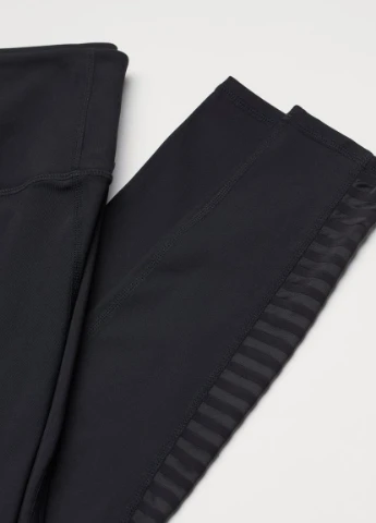 Черные демисезонные спортивные легинсы high waist H&M