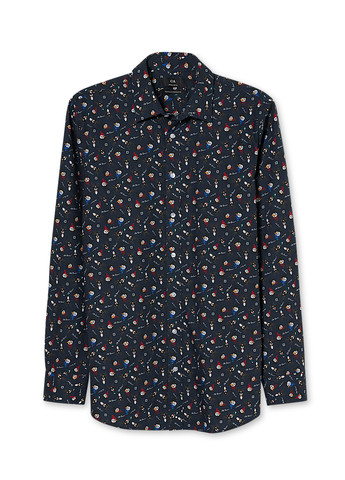 Темно-синяя кэжуал рубашка с рисунком C&A