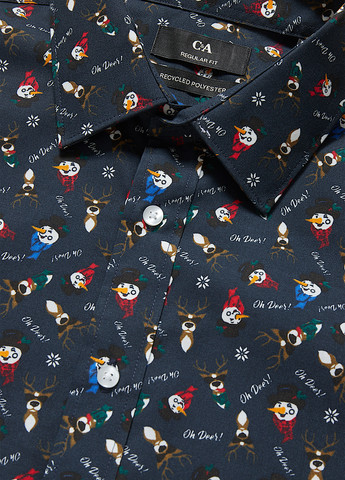 Темно-синяя кэжуал рубашка с рисунком C&A