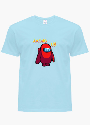 Голубая демисезонная футболка детская амонг ас красный (among us red)(9224-2411) MobiPrint
