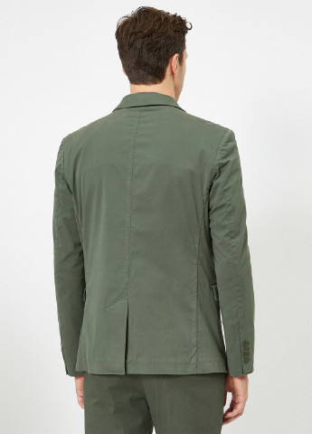 Пиджак KOTON однобортный зелёный кэжуал хлопок