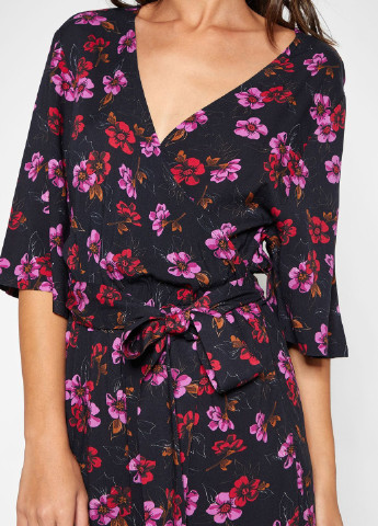 Комбинезон NA-KD цветочный чёрный кэжуал