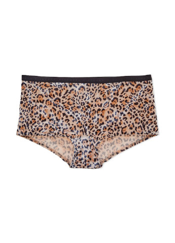 Труси Victoria's Secret трусики-шорти леопардові світло бежеві повсякденні поліестер