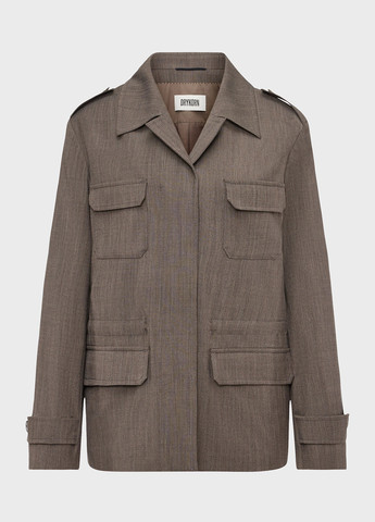 Коричневый женский жакет Drykorn однотонный - демисезонный