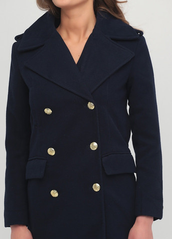 Темно-синє демісезонне Пальто двобортне Boohoo