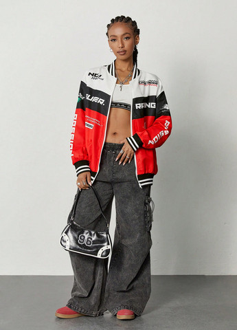 Бомбер SHEIN на молнии (332806142)